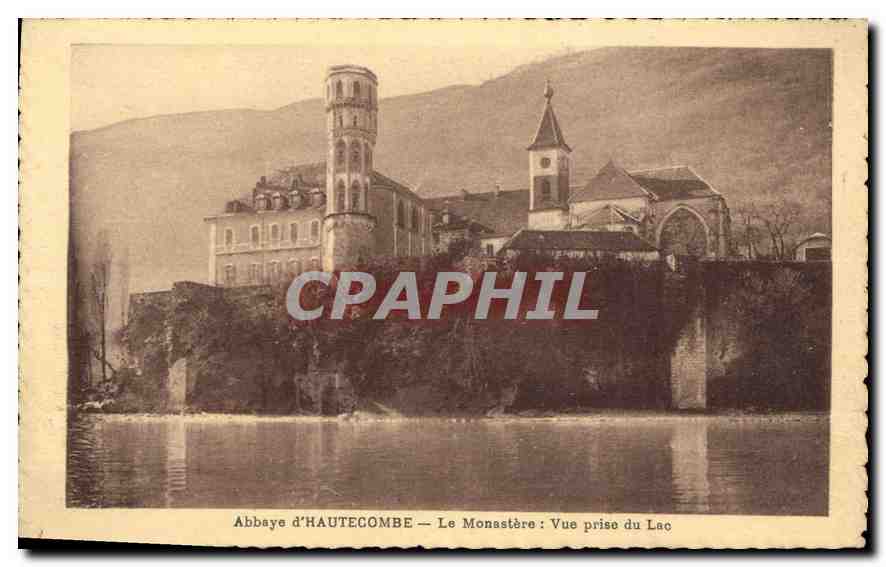 CPA Abbaye d'Autecombe le Monastere vue prise du Lac 