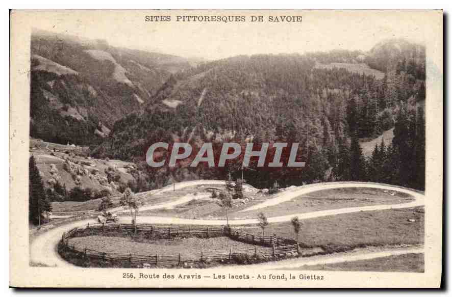 CPA Sites Pittoresque de Savoie route des Aravis les lacets au fond la Gietlaz 