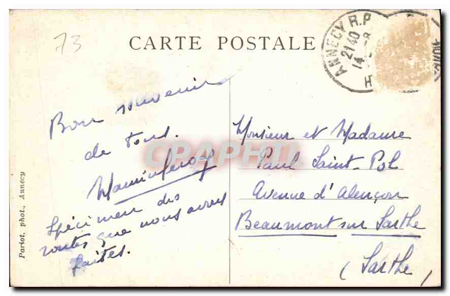 CPA Sites Pittoresque de Savoie route des Aravis les lacets au fond la Gietlaz  — Rückseite