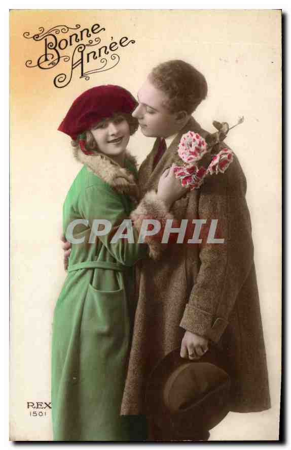 CPA Bonne Annee Femme