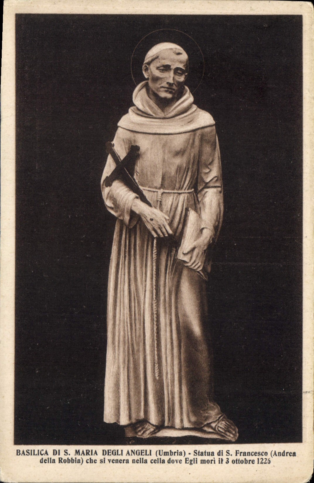 Statue de Saint François à la Basilique de Sainte-Marie-des-Anges (Umbrie) — éditeur inconnu, n° de série 055355