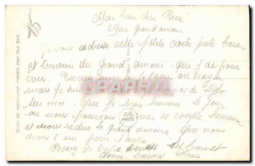 CPA C'est le destin c'est un destin Reureux douce fatalite nous devons nous aimer jusqu'a l'eternite — Verso
