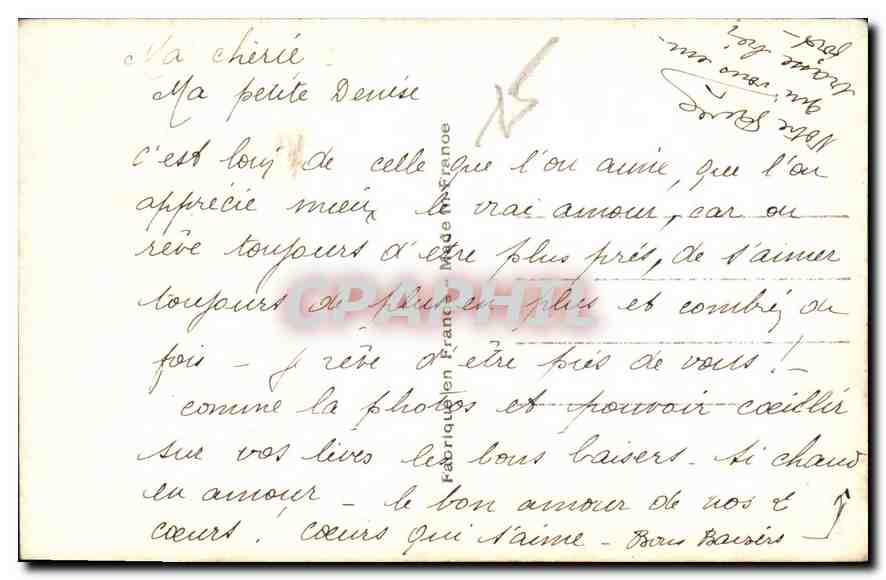 CPA Mon Coeur revant d'amour voulait trouver la voie du tien qui lui sourit et l'enivre de joie Femm — Rückseite