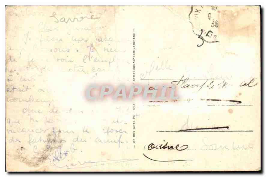Chamonix - Vue générale et le Mont-Blanc — n° 103 — éditeur C° des Arts — Verso