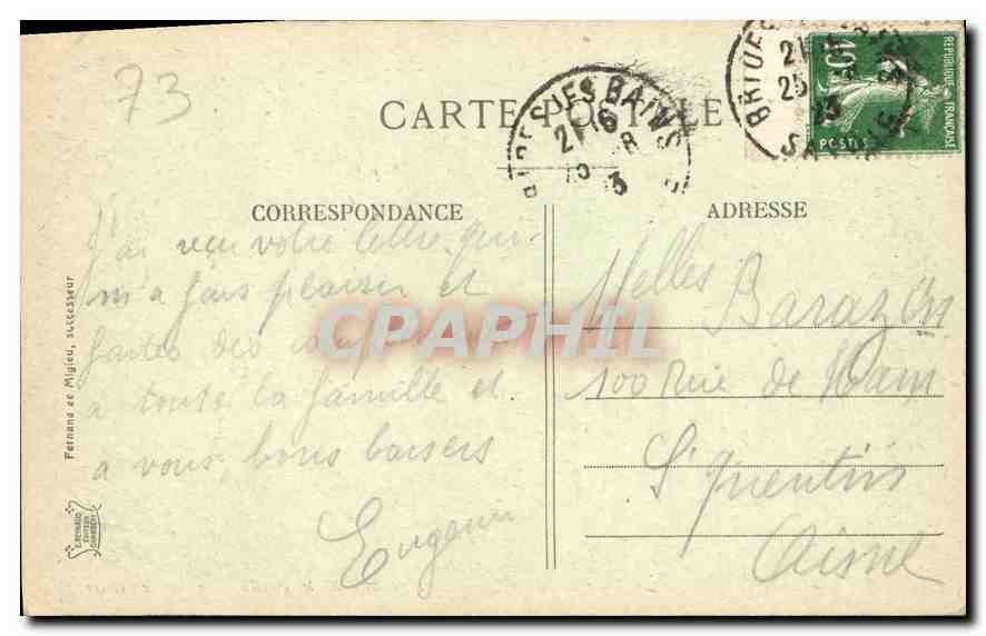 CPA Brides les Bains le Bois de Cythere  — Rückseite
