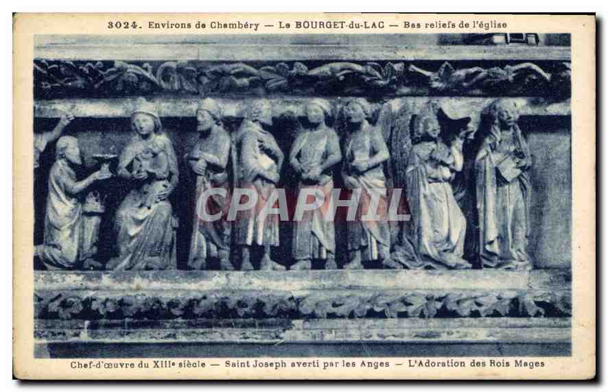 CPA Environs de Chambery le Bourget du Lac Bas reliefs de l'eglise Chef d'Oeuvre du XIII siecle Sain