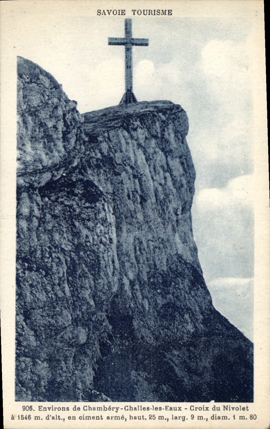 CPA Savoie Tourisme Environs de Chambery Challes les Eaux Croix du Nivolet en ciment arme 