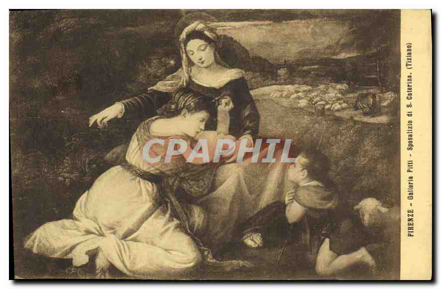 CPA Firenze Galleria Pitti Sposalizio di S Gaterina Tiziano 