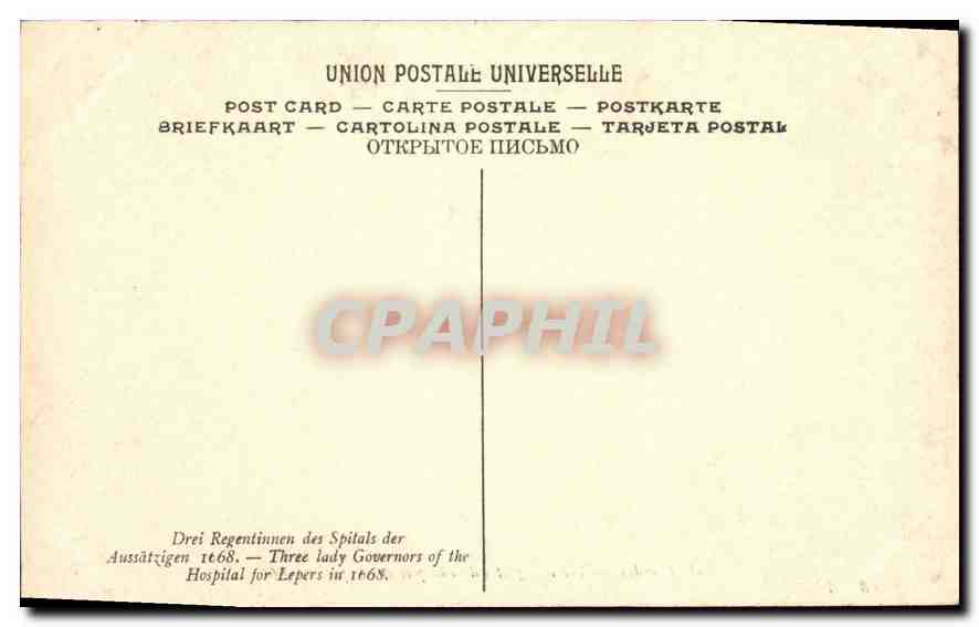 CPA Bol Ferd Trois Regentes de l'hospice des Lepreux Rijks Museum Amsterdam  — Verso