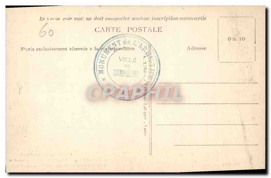 CPA Foret de Compiegne le Carrefour de l'Armistice pres Rethondes Emplacement du Wagon du Marechal F — Rückseite