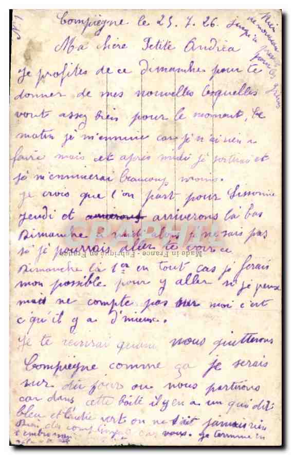 CPA Amour dans l Coeur  — Rückseite