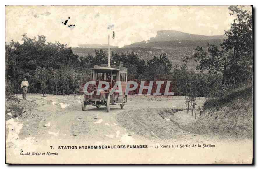 Station Hydrominérale des Fumades — La Route à la Sortie de la Station — Éditeur Griot et Mamin, n°7