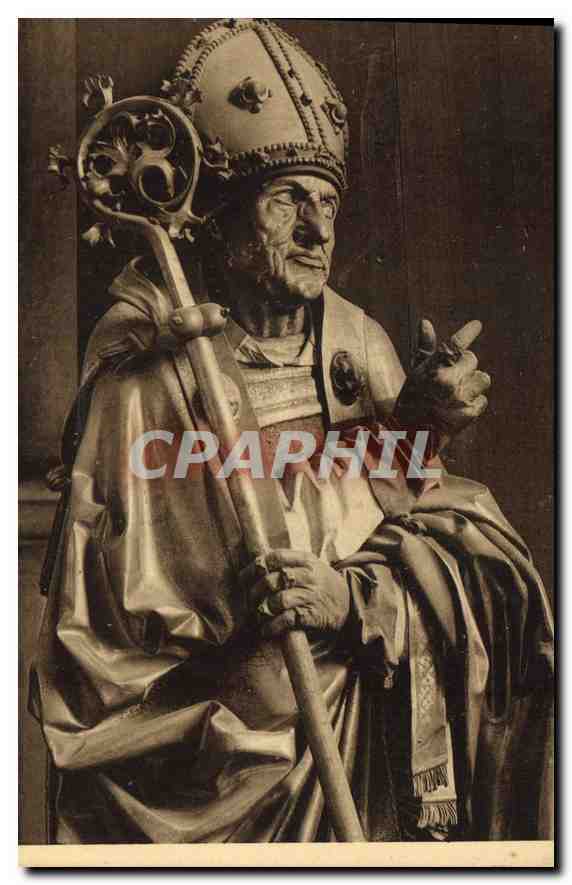 Statue de saint Augustin — Musée de Colmar — éditeur : Verlagu Druck-Jnl. Maikls & Cie.