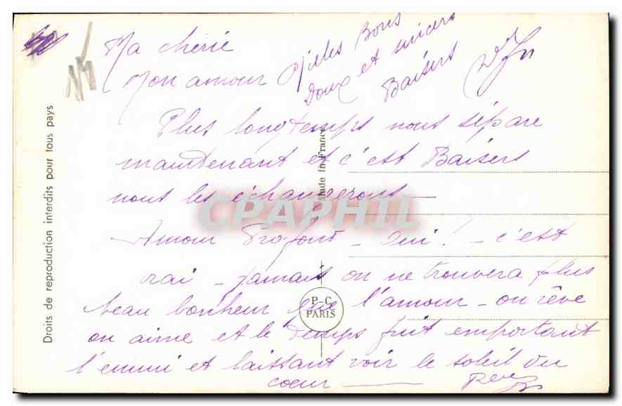 CPA Langage des Baisers Femme — Back