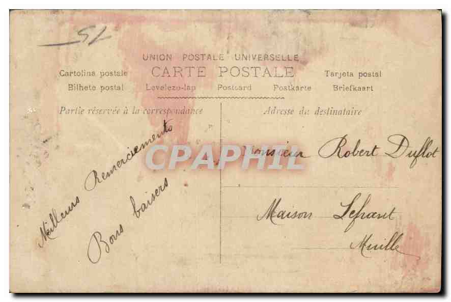 CPA femme — Verso