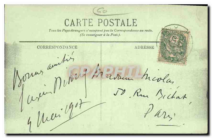 CPA Chantilly Vue generale prise de la Route des Lions  — Rückseite