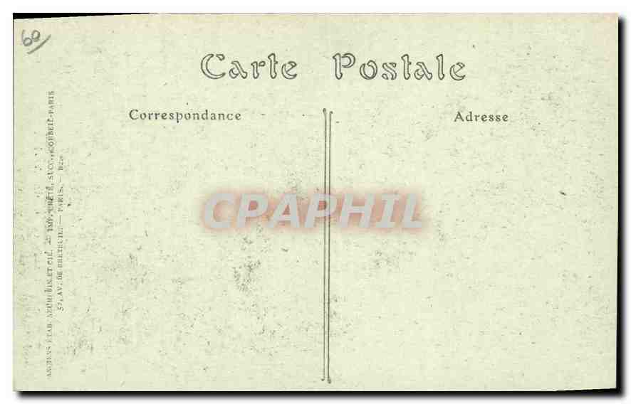 CPA L'Entree principale et la Chapelle Chateau de Chantilly  — Verso