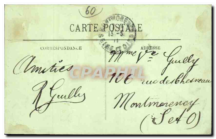 CPA Chateau de Chantilly la Chapelle  — Verso