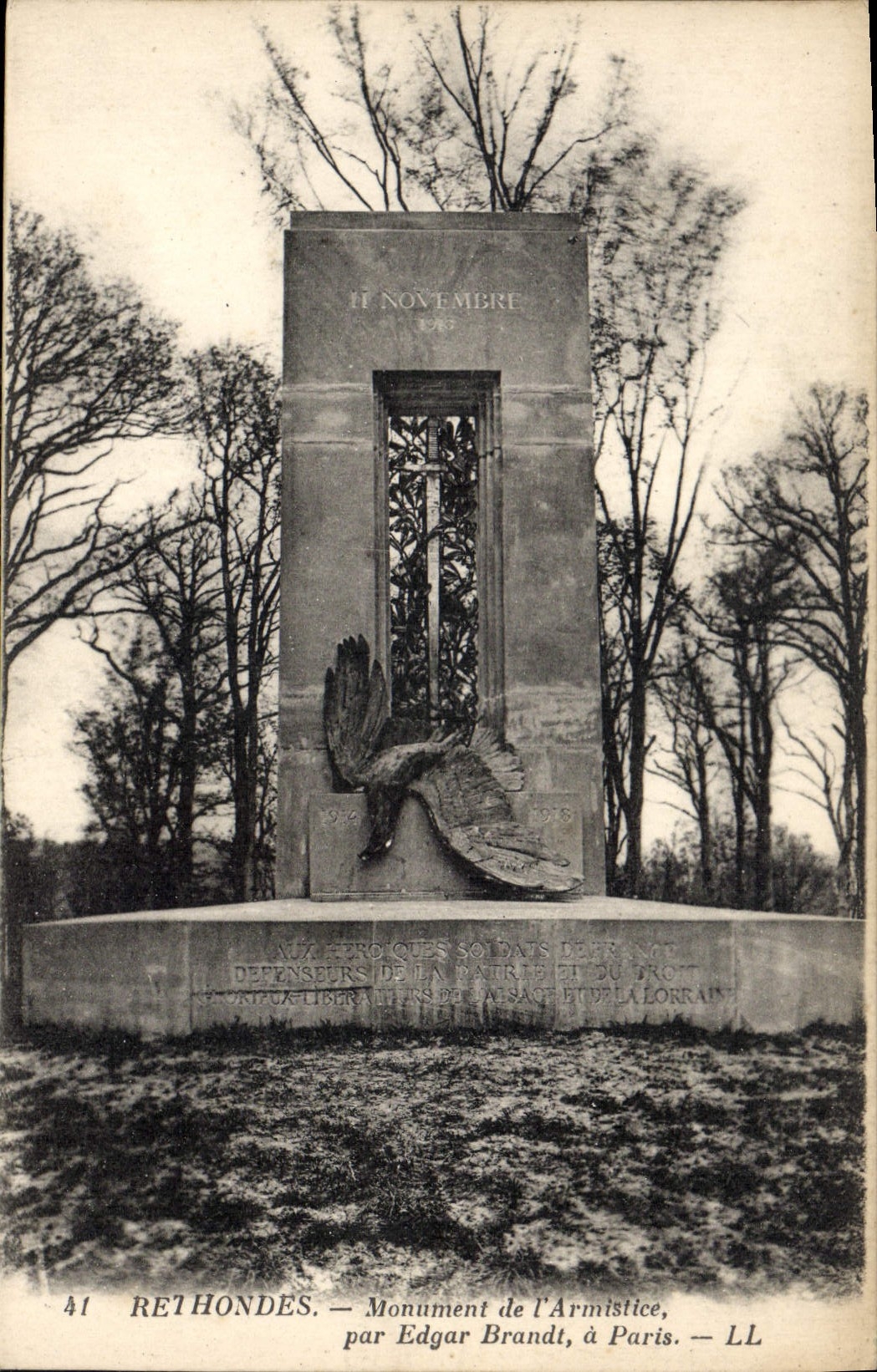 Reihondes — Monument de l'Armistice, par Edgar Brandt, à Paris — LL