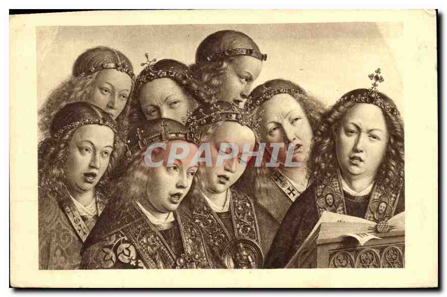 CPA Hubert et Jan van Eyck les Anges chanteurs detail 
