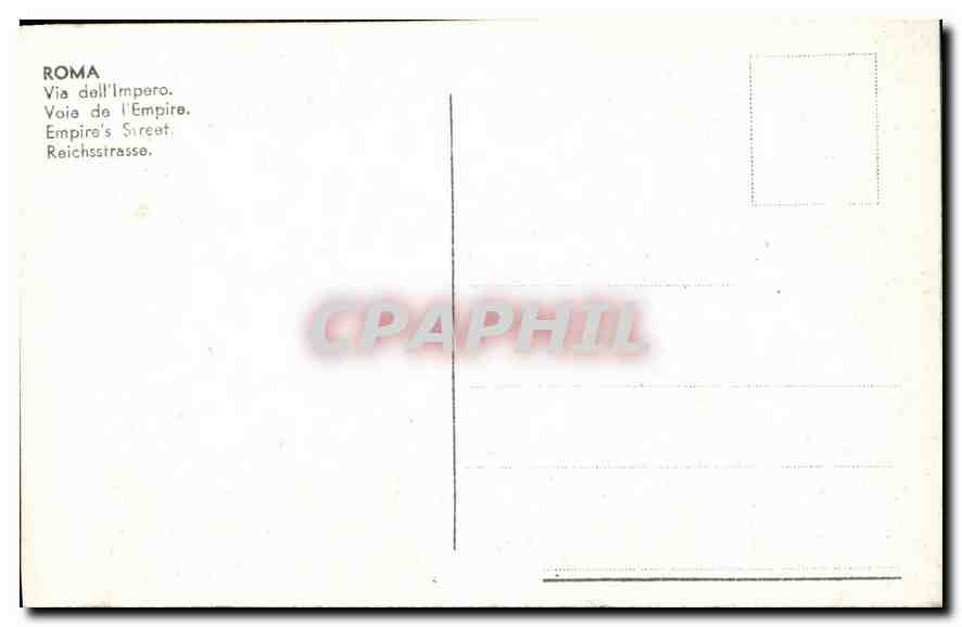 CPA Roma Via dell'Impero Voie de l'Empire  — Rückseite