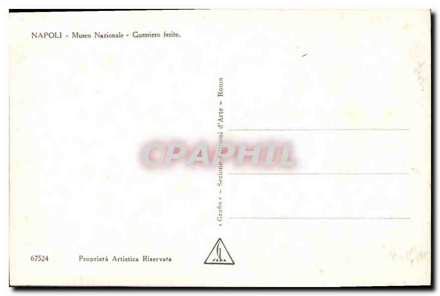 CPA Napoli Museo Nazionale Guerriero ferito  — Verso