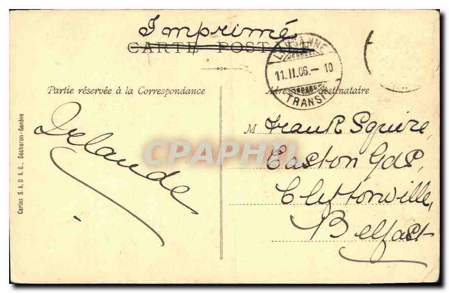 CPA Chateau de Chillon Prison d e Bonivard  — Rückseite