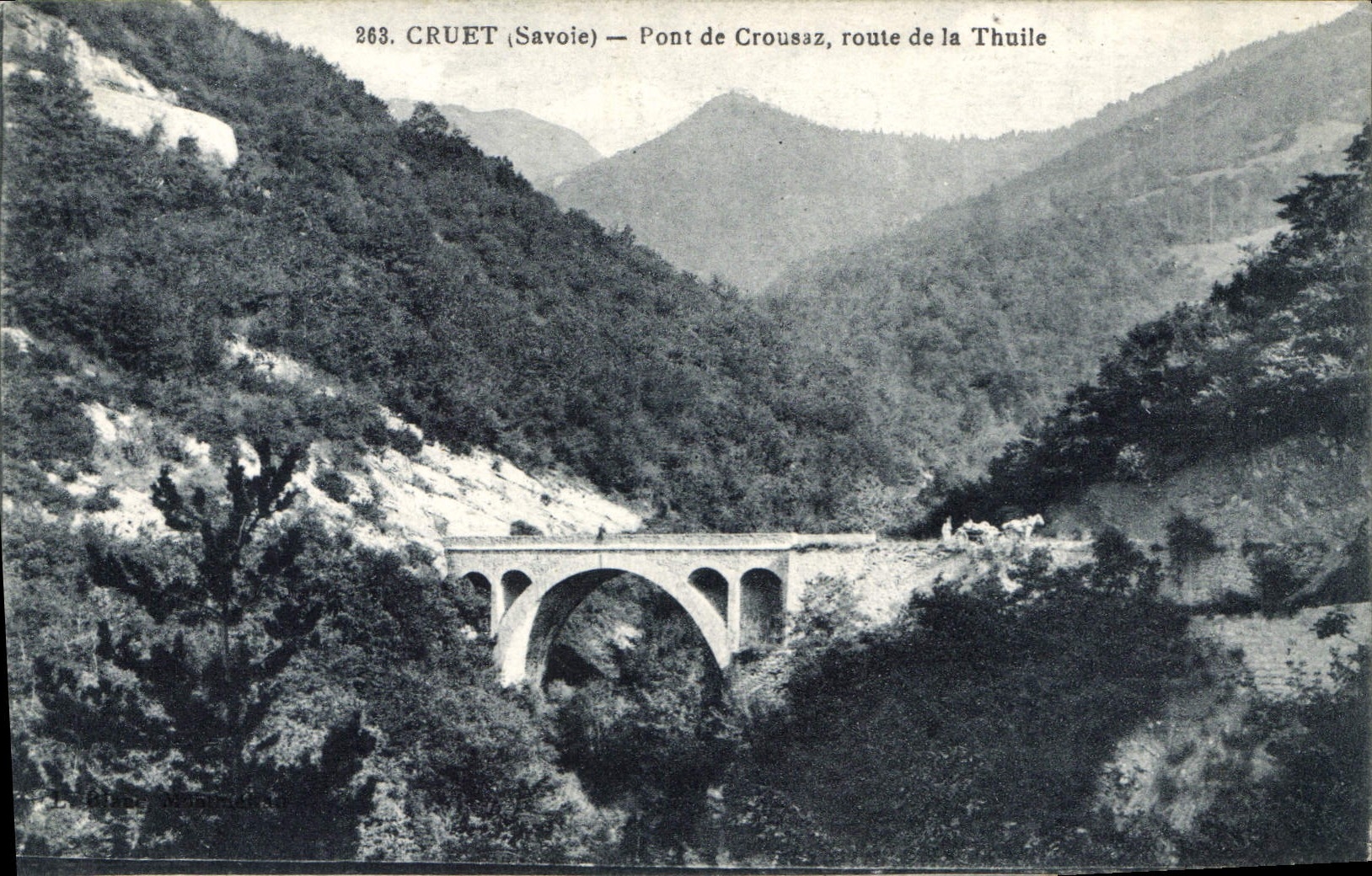 CPA Cruet Savoie Pont de Crousaz route de la Thuile 