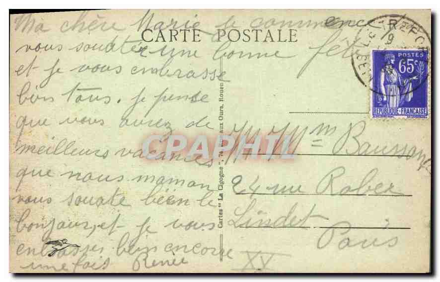 CPA Le Treport Le Casino et les Falaises  — Rückseite