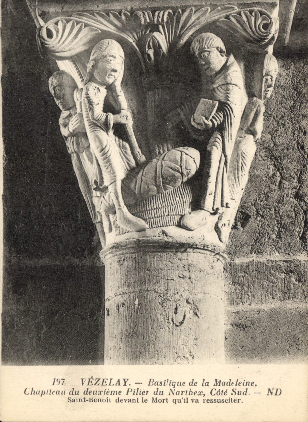 Vézelay — Chapiteau du deuxième pilier du narthex, côté sud — Basilique de la Madeleine