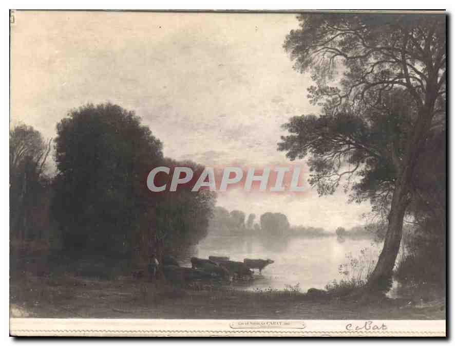 Scène de rivière — bateaux au bord de l'eau — éditeur C. Cat, n° de série non visible