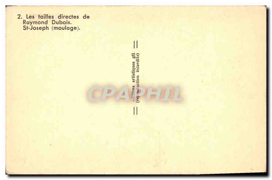 Statue de Saint Joseph avec l'Enfant Jésus — éditeur Gil, n°13 — Verso
