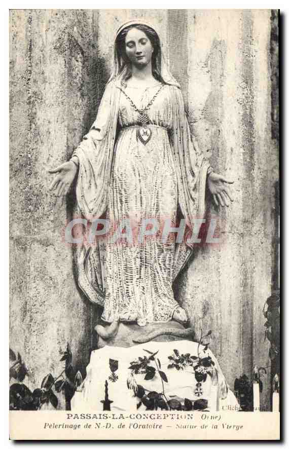 Passais-la-Conception (Orne) — Pèlerinage de N.-D. de l'Oratoire — Statue de la Vierge