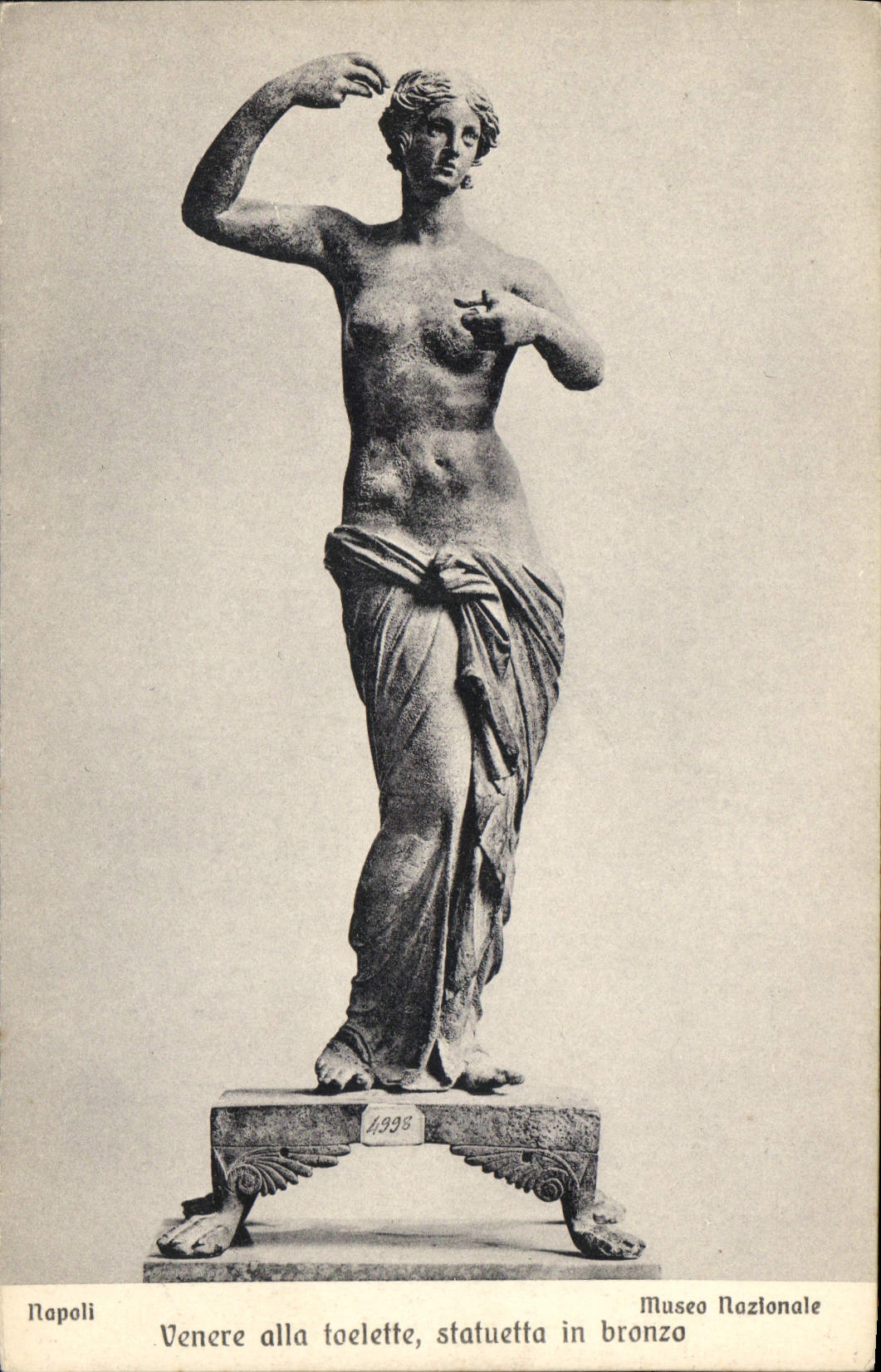 CPA Napoli Venere alla toelette statueta in bronzo Museo Nazionale 