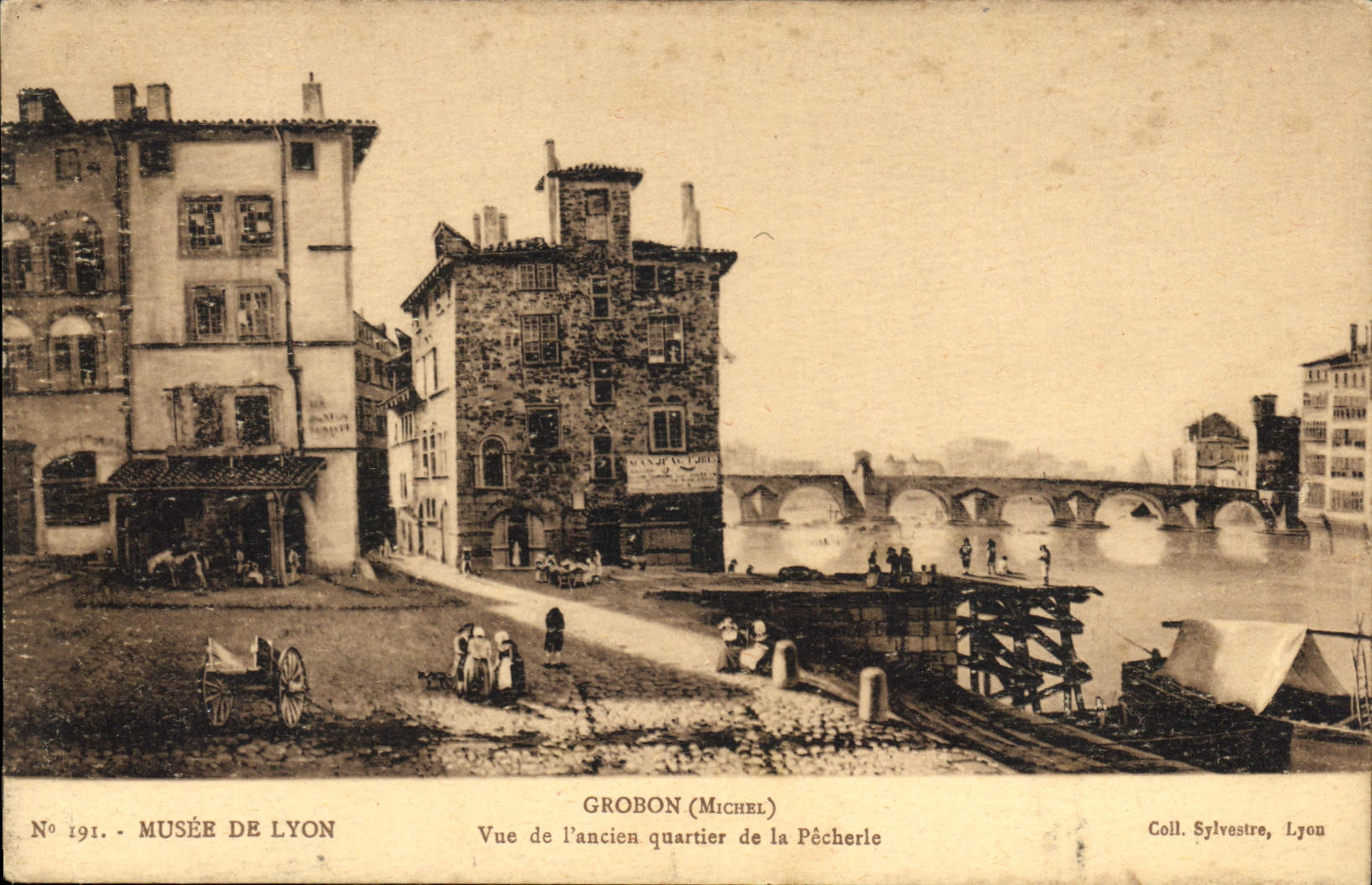 Vue de l'ancien quartier de la Pêcherle — Grobon (Michel) — Musée de Lyon, n° 191