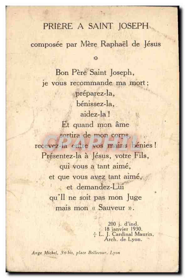 CPA La Servante de Dieu Mere Raphael de Jesus  — Rückseite
