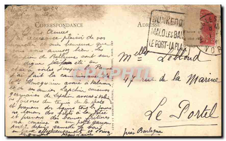 CPA Malo les Bains Les Villas et la Digue  — Rückseite
