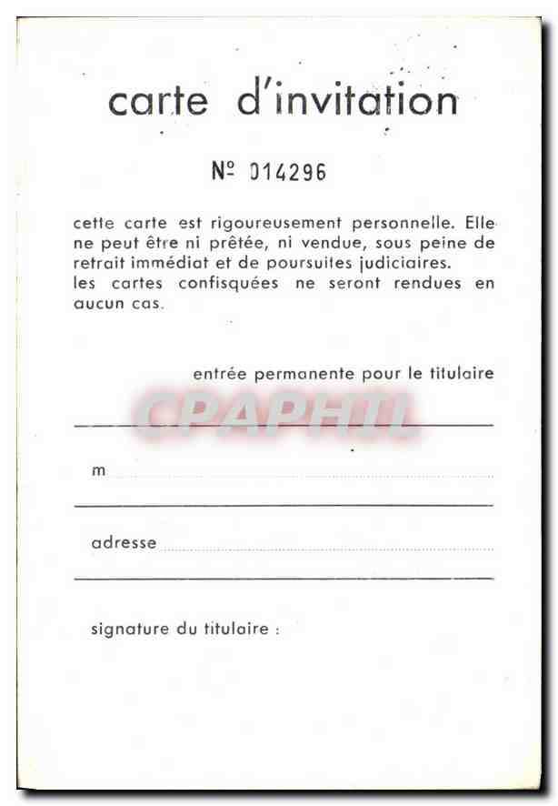 CPA Porte de Versailles Paris 1964 — Verso