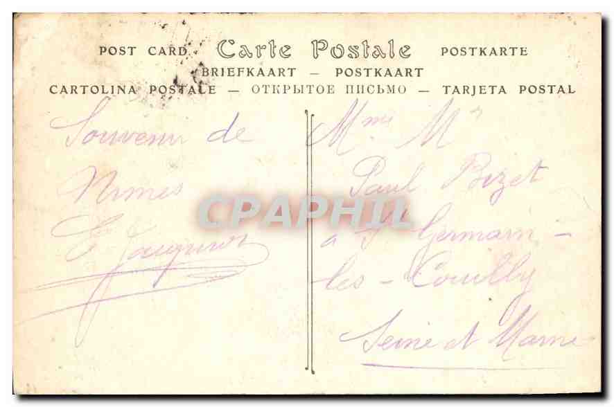 CPA Nimes Jardin de la Fontaine  — Rückseite