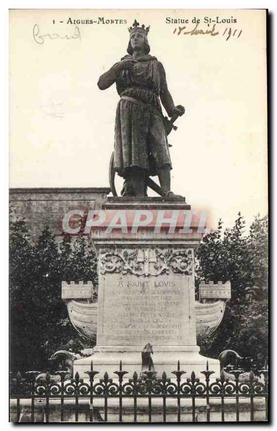 Aigues-Mortes — Statue de Saint-Louis — éditeur non identifié, n° de série 1
