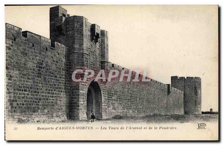 Remparts d'AIGUES-MORTES — Les Tours de l'Arsenal et de la Poudrière — JND Fise