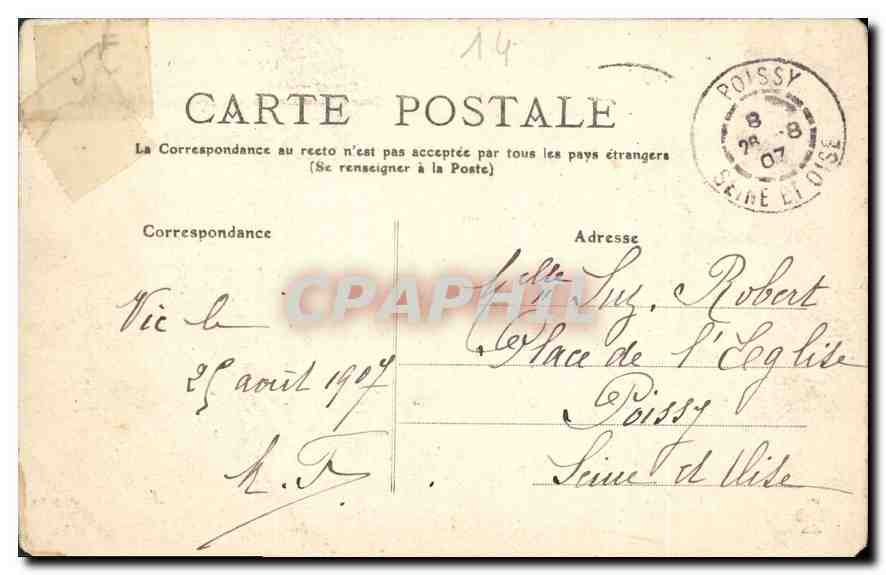 CPA l'Auvergne Cantal Chateau de Pestel La Cour d'honneur Facade Principale du Chateau  — Verso