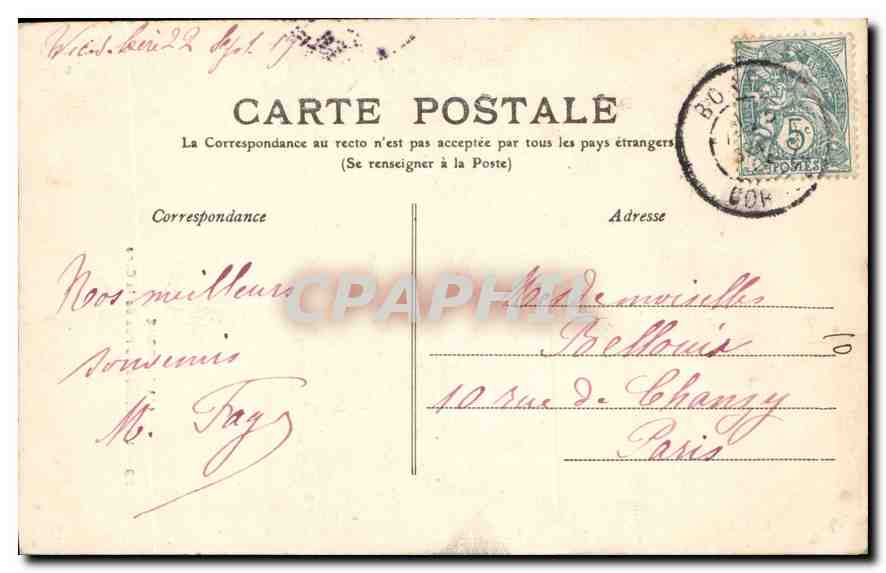 CPA l'Auvergne La Cascade du Pas de la Cere  — Rückseite