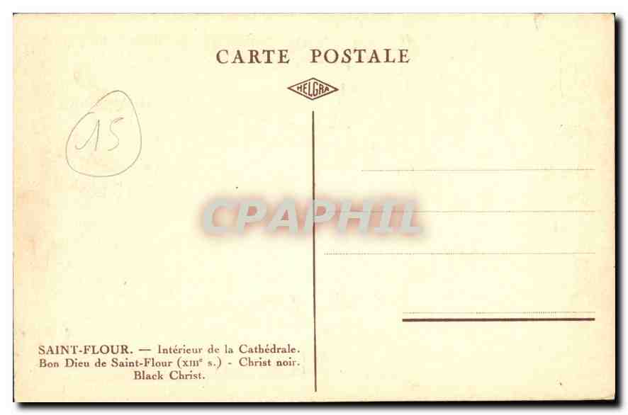 CPA Saint Flour Interieur de la Cathedrale Bon Dieu de Saint Flour Christ Noir  — Verso