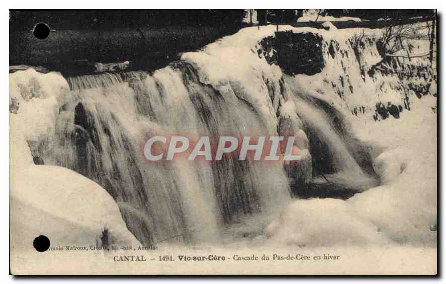 CPA Cantal Vio sur Cere Cascade du Pas de Cere en hiver 