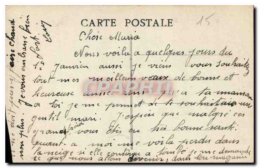 CPA Environs de Riom es Montagnes Cantal La Route de Menet au Pont de la Mort  — Rückseite