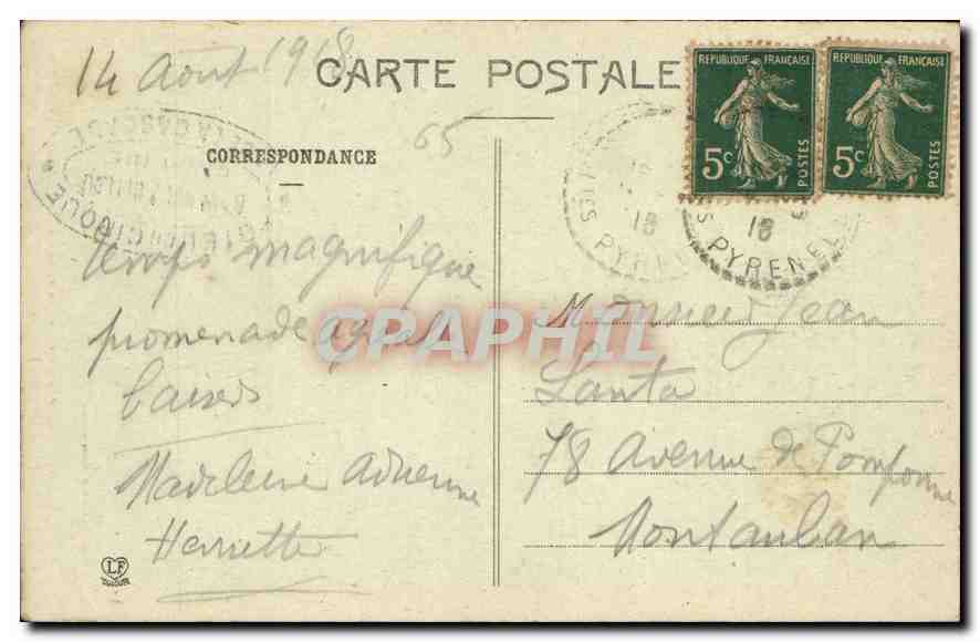 CPA Les Hautes Pyrenees Gavarnie La Fond du Cirque et la Grande Cascade  — Rückseite