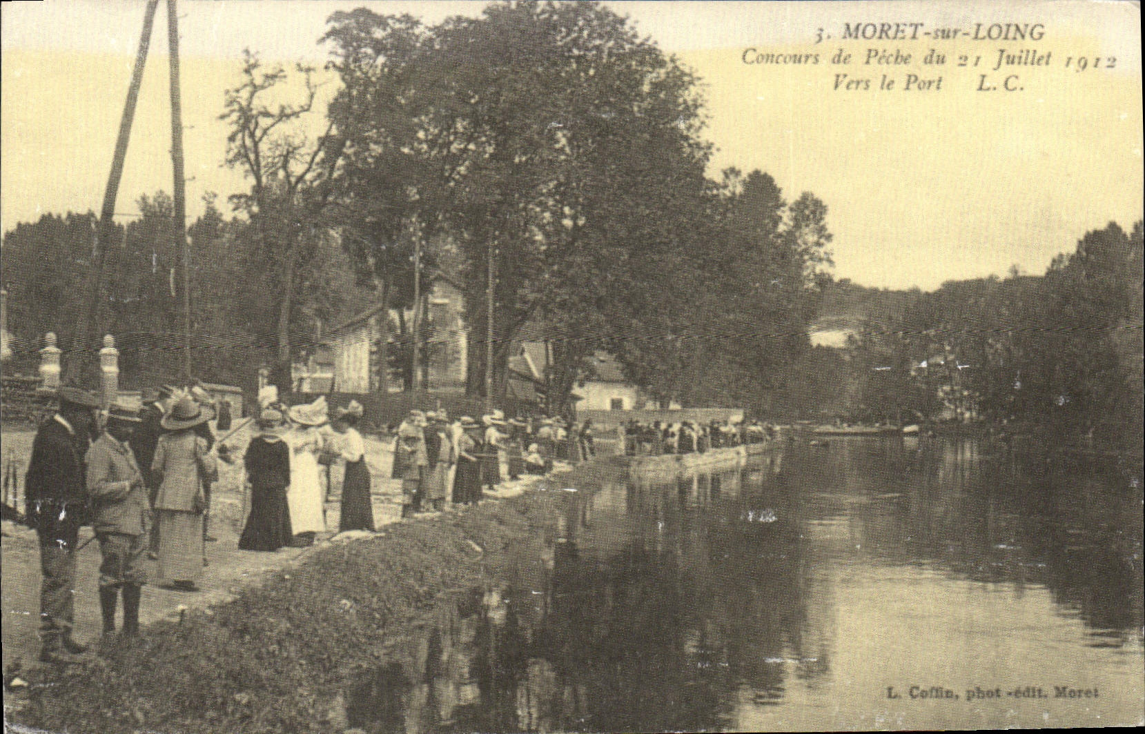 Moret-sur-Loing — Concours de pêche du 21 juillet 1912 — L. Coffin, phot.-édit. Moret