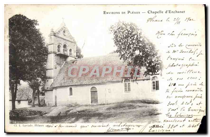 CPA Environs de Pleaux Chapelle d'Enchaner 