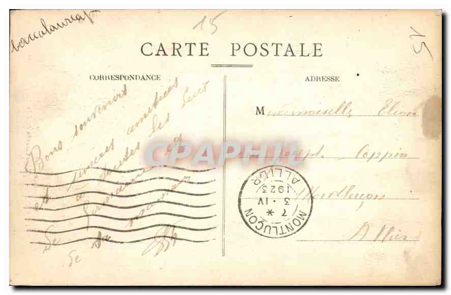 CPA Le Cantal Cascade du Liomet  — Verso